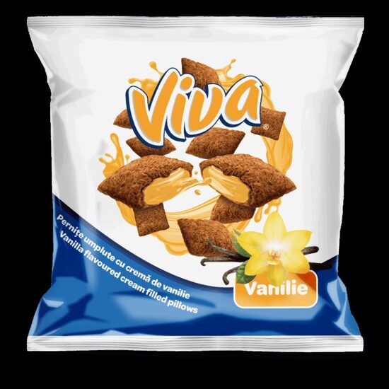 VIVA Pernițe umplute cu cremă de vanilie 100g (bax 24 buc)