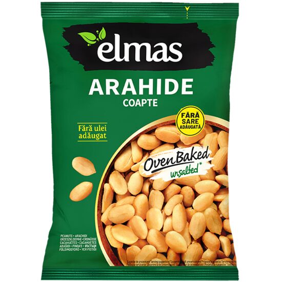 Arahide ELMAS decojite coapte fara sare300gr (bax 12 buc)