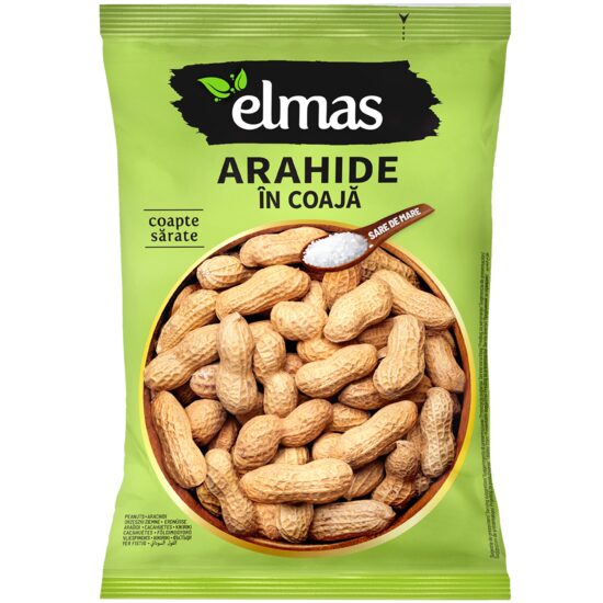 Arahide ELMAS in coaja coapte cu sare300gr (bax 10 buc)