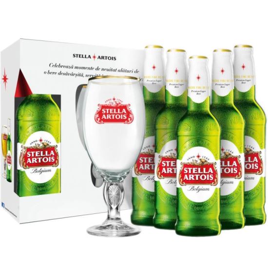 Stella Artois 0.33L*5+PAHAR